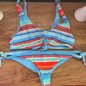RVCA Reversible Striped Bikini L